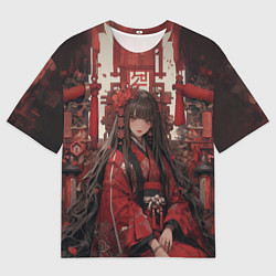 Футболка оверсайз мужская Девушка в юкате, цвет: 3D-принт