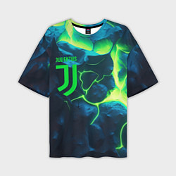 Футболка оверсайз мужская Juventus green neon, цвет: 3D-принт