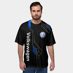 Футболка оверсайз мужская Volkswagen - blue technology, цвет: 3D-принт — фото 2