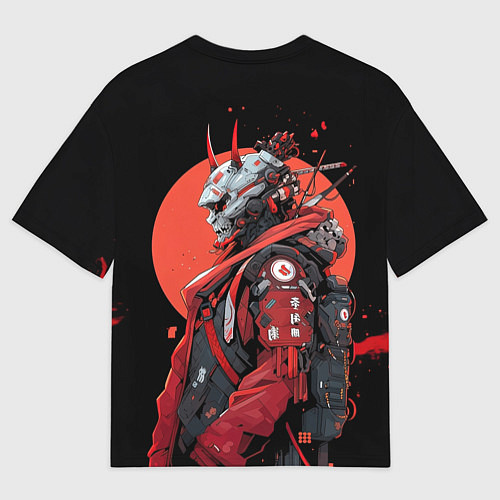 Мужская футболка оверсайз Демонический киборг / 3D-принт – фото 2