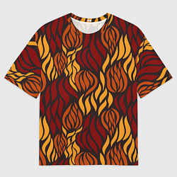 Мужская футболка оверсайз Hot Flames - паттерн