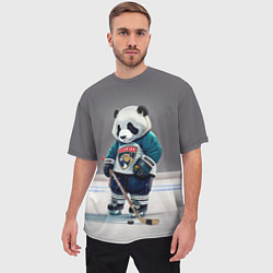 Футболка оверсайз мужская Panda striker of the Florida Panthers, цвет: 3D-принт — фото 2