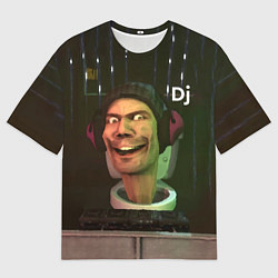 Мужская футболка оверсайз Skibidi Toilet Dj