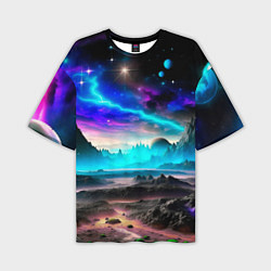 Мужская футболка оверсайз Фантастическая планета космос