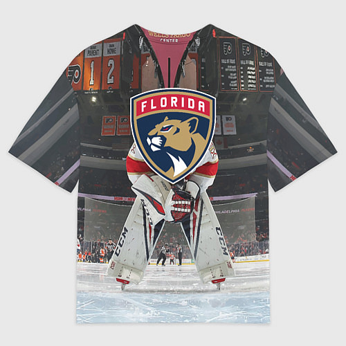 Мужская футболка оверсайз Sergey Bobrovsky - Florida panthers - hockey / 3D-принт – фото 2