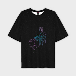 Мужская футболка оверсайз Знак зодиака скорпион - космос