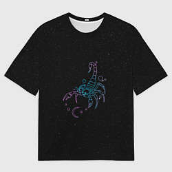 Мужская футболка оверсайз Знак зодиака скорпион - космос