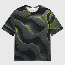 Мужская футболка оверсайз Объемная темная текстура