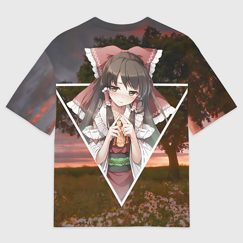 Мужская футболка оверсайз Touhou Project Reimu / 3D-принт – фото 2