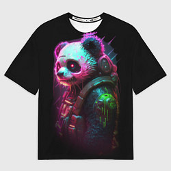 Футболка оверсайз мужская Cyberpunk panda, цвет: 3D-принт