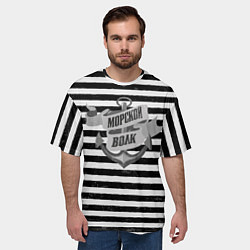 Футболка оверсайз мужская Морской волк винтажный, цвет: 3D-принт — фото 2