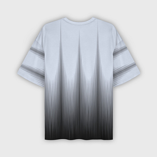 Мужская футболка оверсайз Черный полосатый градиент / 3D-принт – фото 2