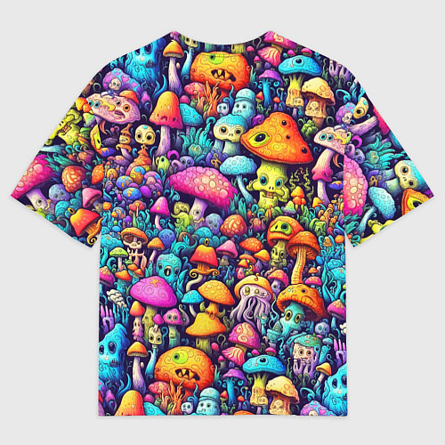 Мужская футболка оверсайз Кислотные психоделические грибы / 3D-принт – фото 2