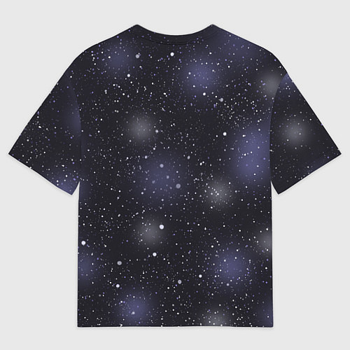 Мужская футболка оверсайз Лиса в красном шарфике под снегом / 3D-принт – фото 2