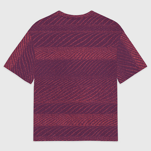 Мужская футболка оверсайз Полосатый бордовый / 3D-принт – фото 2