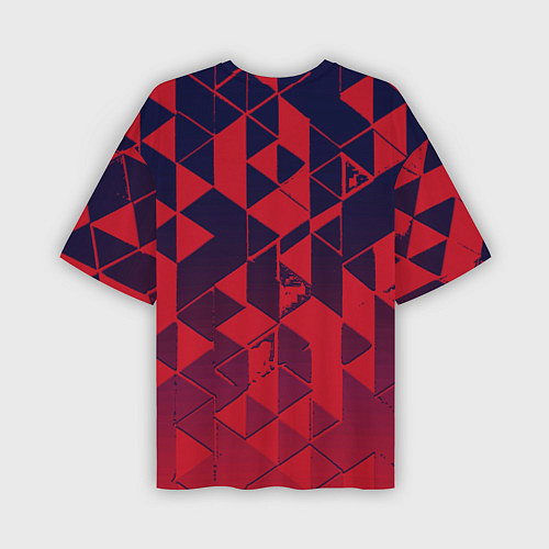 Мужская футболка оверсайз Сине-красный геометрия градиент / 3D-принт – фото 2