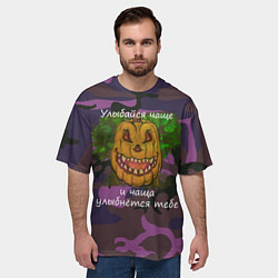 Футболка оверсайз мужская Улыбайся чаще, цвет: 3D-принт — фото 2