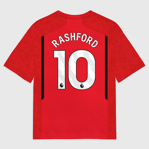 Мужская футболка оверсайз Маркус Рашфорд Манчестер Юнайтед форма 2324 домашн / 3D-принт – фото 2