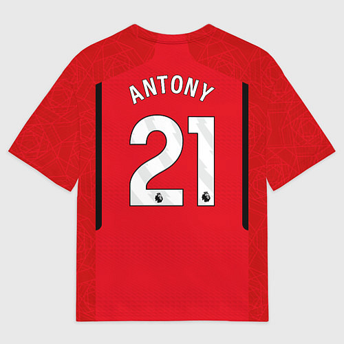 Мужская футболка оверсайз Антони Манчестер Юнайтед форма 2324 домашняя / 3D-принт – фото 2