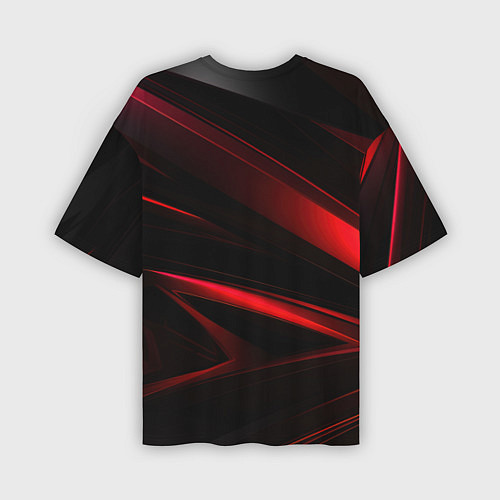 Мужская футболка оверсайз Juventus black red logo / 3D-принт – фото 2
