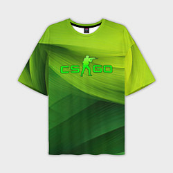 Мужская футболка оверсайз CSGO green logo