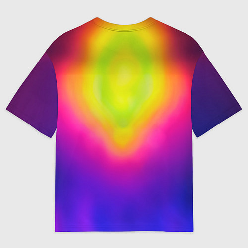 Мужская футболка оверсайз Девушка гимнастка в неоновом зале / 3D-принт – фото 2