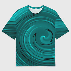 Мужская футболка оверсайз Малахитовый вихрь