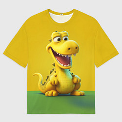 Мужская футболка оверсайз Жёлтый крокодил