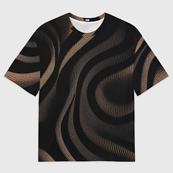 Футболка оверсайз мужская Черный абстрактный узор, цвет: 3D-принт