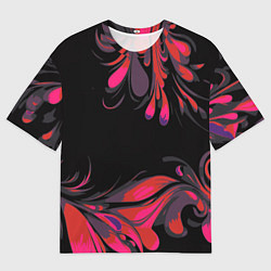 Футболка оверсайз мужская Красный привкус на черном, цвет: 3D-принт