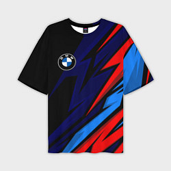 Мужская футболка оверсайз BMW - m colors and black