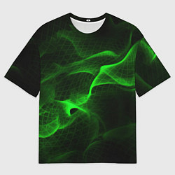 Мужская футболка оверсайз Зеленый абстрактный дым