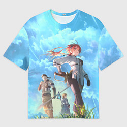 Мужская футболка оверсайз Реинкарнация безработного - персонажи