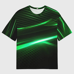Мужская футболка оверсайз Зеленый неоновый свет
