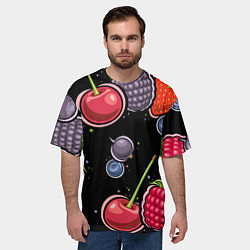 Футболка оверсайз мужская Плоды и ягоды, цвет: 3D-принт — фото 2
