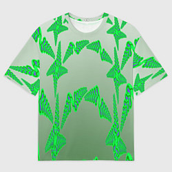 Футболка оверсайз мужская Растительный паттерн, цвет: 3D-принт