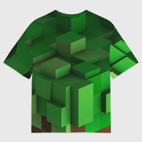 Мужская футболка оверсайз Зелёный блоковый паттерн / 3D-принт – фото 2