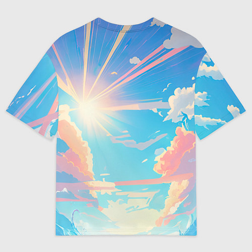 Мужская футболка оверсайз Рыжая девушка в купальнике / 3D-принт – фото 2