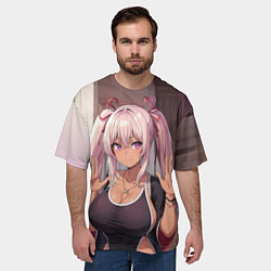 Футболка оверсайз мужская Милая аниме блондинка, цвет: 3D-принт — фото 2