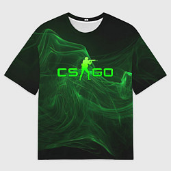 Мужская футболка оверсайз CSGO green lines