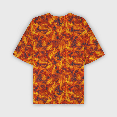 Мужская футболка оверсайз Огненный узор / 3D-принт – фото 2
