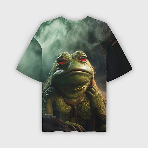 Мужская футболка оверсайз Большая жаба Пепе / 3D-принт – фото 2