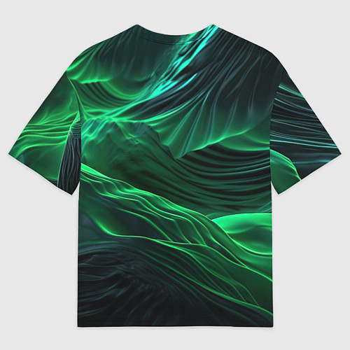 Мужская футболка оверсайз Зеленая абстракция / 3D-принт – фото 2