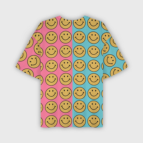 Мужская футболка оверсайз Smiley / 3D-принт – фото 2