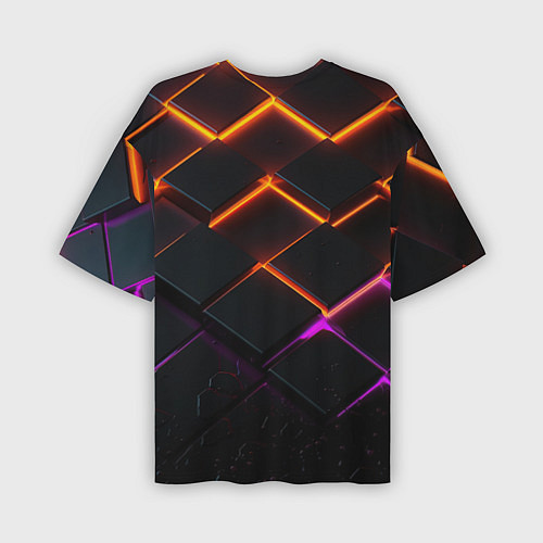 Мужская футболка оверсайз Starfield logo orange abstract / 3D-принт – фото 2
