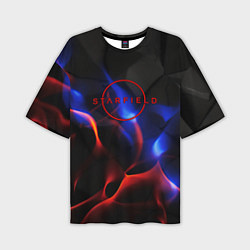 Футболка оверсайз мужская Starfield red logo, цвет: 3D-принт