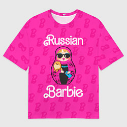 Мужская футболка оверсайз Barbie russian