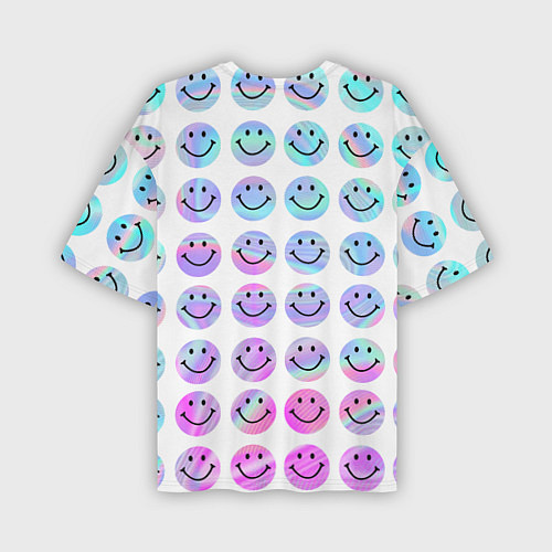 Мужская футболка оверсайз Smiley holographic / 3D-принт – фото 2