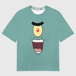 Мужская футболка оверсайз Планктон злодей