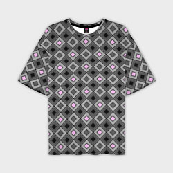 Мужская футболка оверсайз Серо - розовый геометрический узор